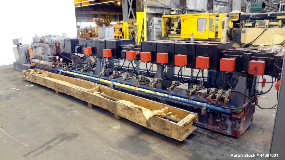 Used Werner & Pfleiderer 92mm Twin Screw Extruder, Type ZSK-92. Approximately 60 to 1 L/D ratio.  Co-rotating intermeshing side by side screw design.  14 Barrel sections, (1) feed section with a twin...