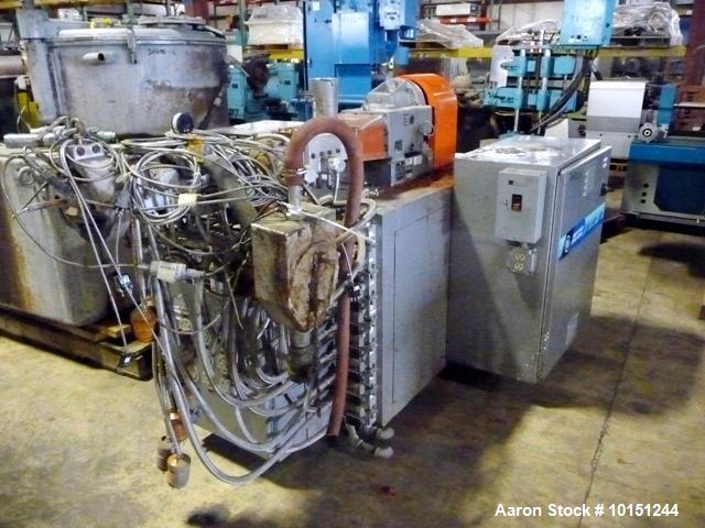 Used 30mm Werner & Pfleiderer Model ZSK30 Co-Rotating Twin Screw Extruder. Extruder is driven through piv gearbox Model c2n90010, rated at 90kw with 496 rpm output speed. Has electrically heated wate...