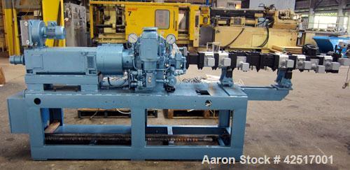 Used Werner Pfleiderer 40mm Twin Screw Extruder, Type ZSK40W32.5E. Co-Rotating intermeshing side by side screw design. Approximate 40 to 1 L/D ratio. 9 Barrel sections, (1) feed section, no hopper, e...