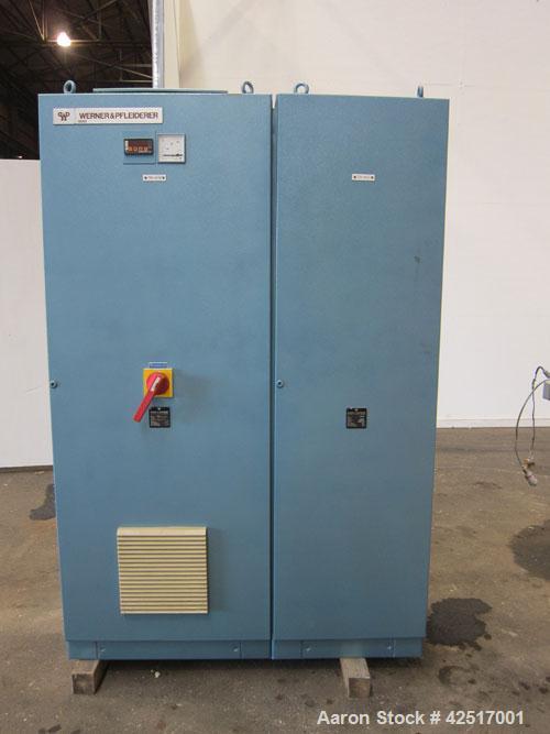 Used Werner Pfleiderer 40mm Twin Screw Extruder, Type ZSK40W32.5E. Co-Rotating intermeshing side by side screw design. Approximate 40 to 1 L/D ratio. 9 Barrel sections, (1) feed section, no hopper, e...
