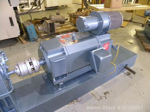 Used Werner Pfleiderer 57mm Twin Screw Extruder, Type ZSK57. Co-Rotating intermeshing side by side screw design. 7 Barrel sections, (1) feed section, no hopper, electrically heated, water cooled (no ...