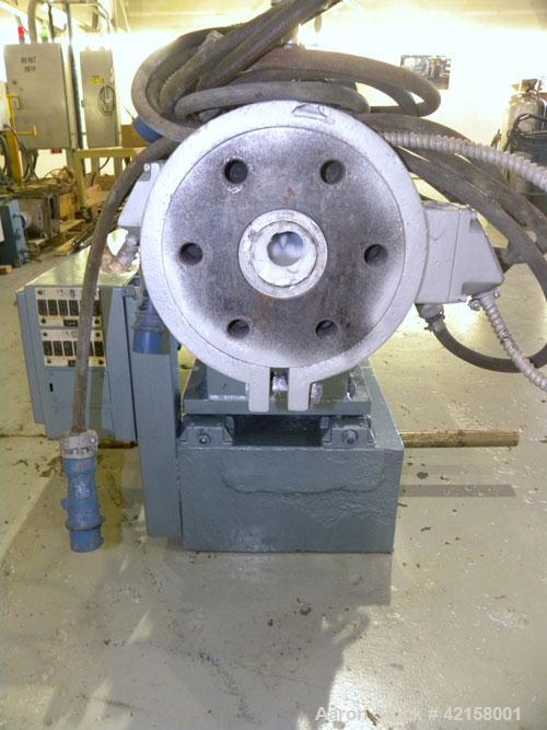 Used Werner Pfleiderer 57mm Twin Screw Extruder, Type ZSK57. Co-Rotating intermeshing side by side screw design. 7 Barrel sections, (1) feed section, no hopper, electrically heated, water cooled (no ...