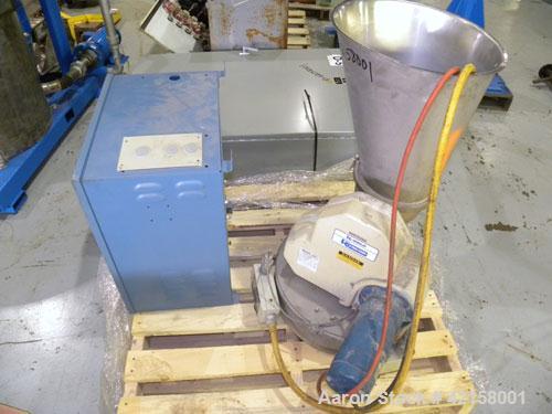 Used Werner Pfleiderer 57mm Twin Screw Extruder, Type ZSK57. Co-Rotating intermeshing side by side screw design. 7 Barrel sections, (1) feed section, no hopper, electrically heated, water cooled (no ...