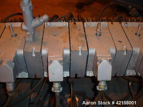 Used Werner Pfleiderer 57mm Twin Screw Extruder, Type ZSK57. Co-Rotating intermeshing side by side screw design. 7 Barrel sections, (1) feed section, no hopper, electrically heated, water cooled (no ...