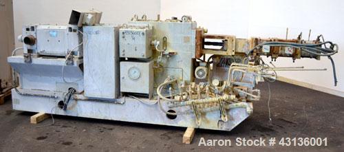 Used Werner & Pfleiderer 70mm Twin Screw Extruder, Type ZSK70F-175E. Approximate 18 to 1 L/D ratio. Approximate 40-1/2" centerline height. Co-Rotating intermeshing side by side screw design. Capacity...