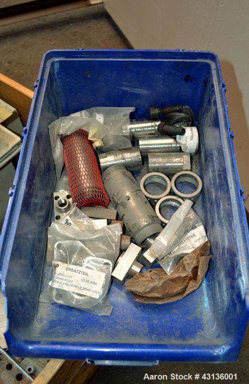 Used Werner & Pfleiderer 70mm Twin Screw Extruder, Type ZSK70F-175E. Approximate 18 to 1 L/D ratio. Approximate 40-1/2" centerline height. Co-Rotating intermeshing side by side screw design. Capacity...