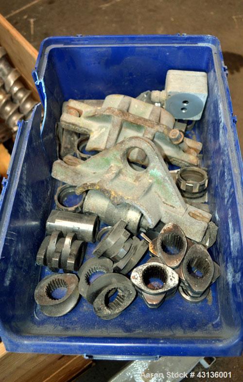 Used Werner & Pfleiderer 70mm Twin Screw Extruder, Type ZSK70F-175E. Approximate 18 to 1 L/D ratio. Approximate 40-1/2" centerline height. Co-Rotating intermeshing side by side screw design. Capacity...