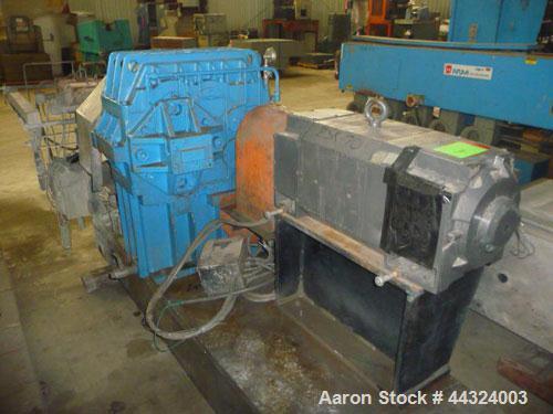 Used Werner and Pfleiderer Twin Screw Extruder, Model ZSK70, 70mm screws, co-rotating, cored screws with rotary unions, 13:1 L/D, electrically heated, water cooled barrel with (4) barrel sections, 15...