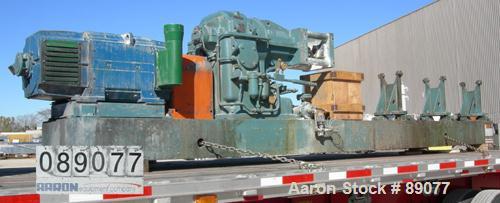 USED: Werner Pfleiderer 83 mm twin screw extruder parts machine, model ZSK80M240.2 consisting of (1) model ZSK80M240.2 extruder gearbox, werk #506786-787, built 1983, transmission ratio approximately...