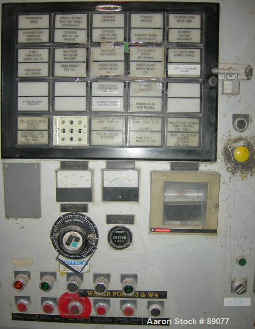 USED: Werner Pfleiderer 83 mm twin screw extruder parts machine, model ZSK80M240.2 consisting of (1) model ZSK80M240.2 extruder gearbox, werk #506786-787, built 1983, transmission ratio approximately...