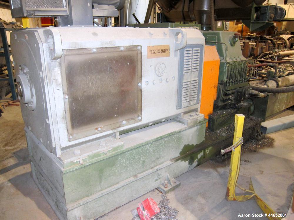 Used W & P 160mm twin screw extruder, co-rotating, 6 barrel plus feed section.  Twin feed hoppers.  700 hp dc motor with SCR controller.  Gearbox lubricating system and closed loop barrel cooling sys...