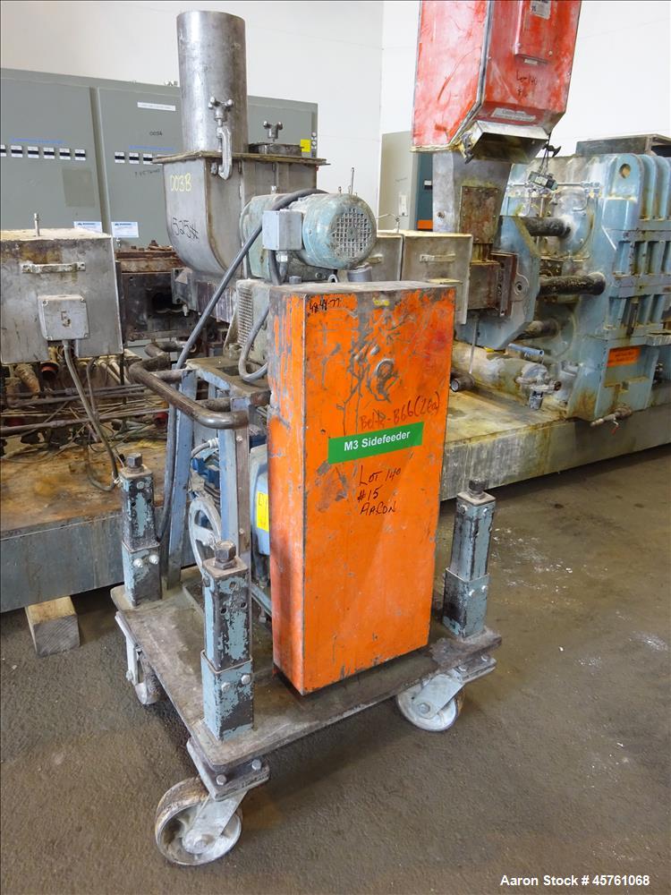 Used Werner & Pfleiderer approximate 70mm twin screw side feeder.