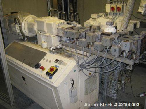 Used Coperion Werner & Pfleiderer Lab Size Twin Screw Extruder, type ZSK30, 30 mm diameter screws, 38:1 L/D, co-rotating, 9 heating zones, electrically heated, water cooled, max screw speed 500 rpm v...