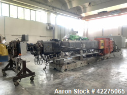 Used ICMA San Giorgio 140mm Twin Screw Extruder | 36:1 L/D | Co-Rotating | Segmented Screws | Screen Changer & Pelletizer