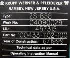 Used Krupp Werner Pfleiderer 58mm twin screw side feeder, model ZS-B58. (2) 2.2