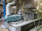 Used APV Baker Perkins 80mm Twin Screw Extruder, Model MP 2080.  DC Motor 150HP.  New PIV gearbox.  Includes; Schenck Accurate 902M Series Feeder, Steel Belt Systems Cooling Belt, Controls and Drive ...