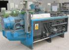 Used: APV twin screw extruder, 50mm screw diameter, model MPF50. Approximately 25:1 L/D ratio. Co-rotating screw design. 4 zone top vented electrically heated, water cooled split design barrel. (1) f...