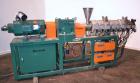 Used Berstorff 40mm Twin Screw Extruder, Type ZE40A, Co-Rotating Intermeshing Side By Side Screw Design. Approximate 36 to 1 L/D ratio. 8 barrel sections ( 2 vented), 1 feed section with hopper, (1) ...