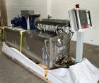 Used Entek 27mm Co-Rotating Twin Screw Extruder, Model E27MM, 48L/D, 44 to 1 L/D ratio, 45 kg/h throughput, parallel screw configuration, (11) Barrel sections electrically heated, water cooled.  Driv...