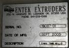 Used Entek 73 mm Co-Rotating Twin Screw Extruder, Model E-MAX 73MM 48L/D, 48 to 1 L/D ratio. (11) Barrel sections electrically heated, water cooled with system including pump, heat exchanger, and hol...