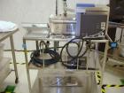 Used Haake Twin Screw Extruder, Model MINILAB. Co-rotating conical screws, electrically heated, water cooled barrel, with Thermo Fischer force feeder with minilab controller, serial #1200502065001.