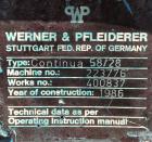 Used Werner Pfleiderer 58mm Continua Twin Screw Extruder, Type 58/28