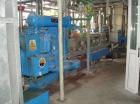 Used Coperion Werner & Pfleiderer Twin Screw Extruder, type ZSK-133-M151000. Capacity 4 tons per hour. 27:1 L/D. 133 mm diameter x 3571 mm long screws. Co-rotating. Max screw speed 400 rpm. Electrica...