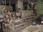 USED: Werner Pfleiderer twin screw extruder, type ZSK160. Co-rotating,6 barrel sections electrically heated, water cooled. Screw speed 250rpm via gearbox by 1100 kW, 1489 rpm with (1) 18.5 kW/380 vol...