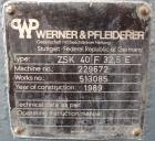 Used Werner & Pfleiderer 40mm Twin Screw Extruder, Type ZSK40F-32.5E. Approximate 40 to 1 L/D ratio. Co-Rotating intermeshing side by side screw design. 10 Barrel sections, with (1) feed section, (1)...
