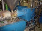 Used Berstoff Twin Screw Extruder, type ZE60A-33D, Co-rotating. Max screw speed 500 RPM via a Flender gearbox, ratio 5:1 by a 150KW/225HP-2500 RPM-380volt/50cycle/3Ph motor. incl. 2 x side feeder and...