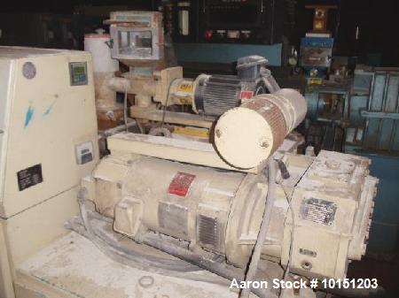 Used 40mm American Maplan Conical Counter Rotating Twin Screw Extruder, Model Con-40.  15 Hp DC motor with SCR. Electrically heated with 4 barrel zones and 3 die zones. Air cooled with hopper and 1 h...