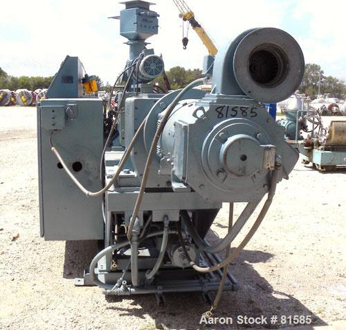 Used American Maplan Approximate 62mm Counter-Rotating Twin Screw Extruder, Model DSK62. (2) 2.44" Diameter x 48" long intermeshing tapered screws. Electrically heated, water cooled 4 zone vented bar...