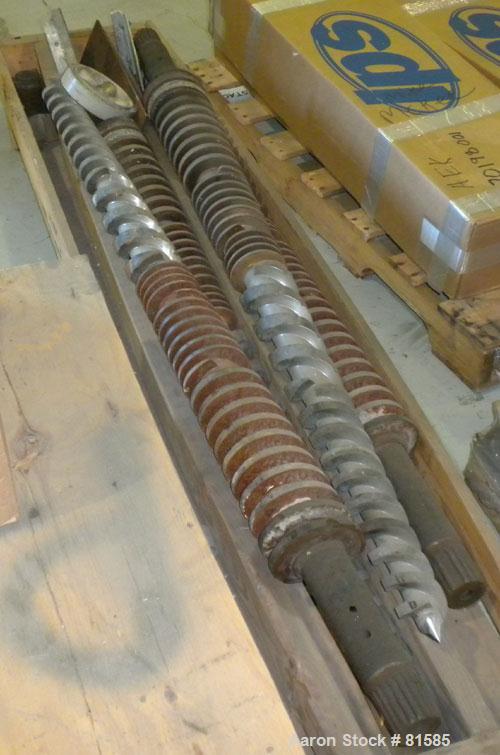Used American Maplan Approximate 62mm Counter-Rotating Twin Screw Extruder, Model DSK62. (2) 2.44" Diameter x 48" long intermeshing tapered screws. Electrically heated, water cooled 4 zone vented bar...