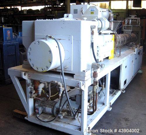 Used American Maplan 110 mm Counter-Rotating Twin Screw Extruder, Model TS-110