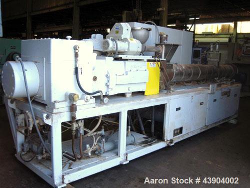 Used American Maplan 110 mm Counter-Rotating Twin Screw Extruder, Model TS-110