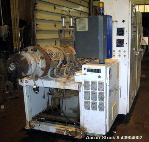 Used American Maplan 110 mm Counter-Rotating Twin Screw Extruder, Model TS-110