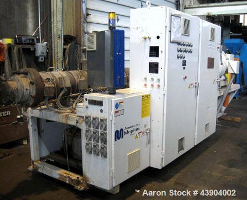 Used American Maplan 110 mm Counter-Rotating Twin Screw Extruder, Model TS-110