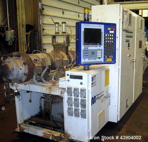 Used American Maplan 110 mm Counter-Rotating Twin Screw Extruder, Model TS-110