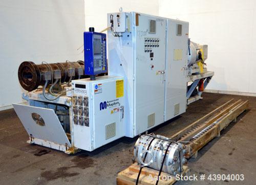 Used American Maplan 110 mm Counter-Rotating Twin Screw Extruder, Model TS-110