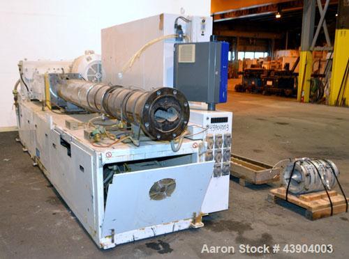 Used American Maplan 110 mm Counter-Rotating Twin Screw Extruder, Model TS-110
