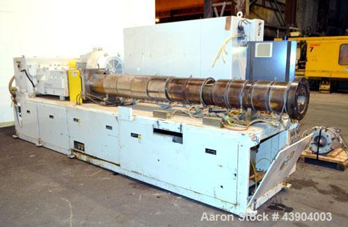 Used American Maplan 110 mm Counter-Rotating Twin Screw Extruder, Model TS-110