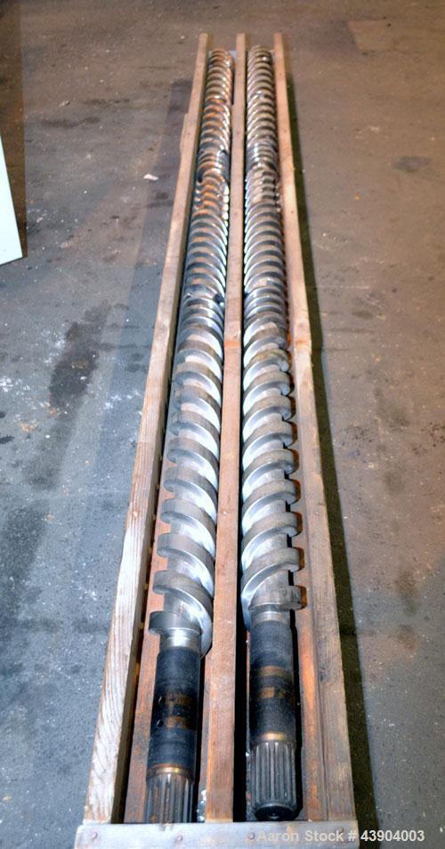 Used American Maplan 110 mm Counter-Rotating Twin Screw Extruder, Model TS-110