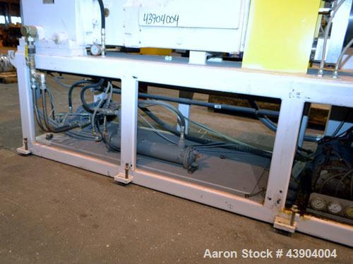 Used American Maplan 110 mm Counter-Rotating Twin Screw Extruder, Model TS-110. Approximately 26 to 1 L/D ratio. Top vented barrel with electrically heated 1 and 2 barrel zones, zones 3, 4, and 5 off...