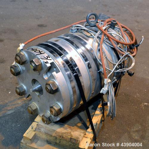 Used American Maplan 110 mm Counter-Rotating Twin Screw Extruder, Model TS-110. Approximately 26 to 1 L/D ratio. Top vented barrel with electrically heated 1 and 2 barrel zones, zones 3, 4, and 5 off...