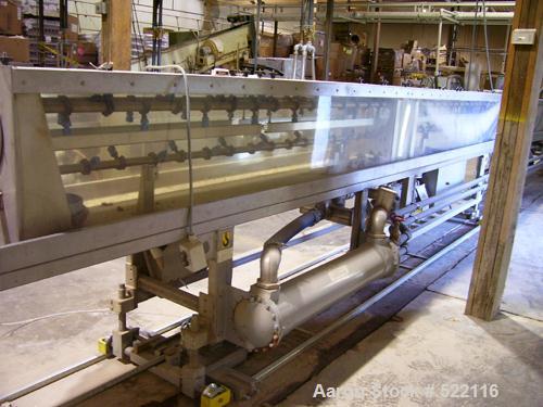 USED: American Maplin model TS-110 counter-rotating twin screw extruder. 110 mm screw diameter. Unit vented and equipped with X800 barrel and T/C screws, double compression. Unit driven by a 125 Vect...