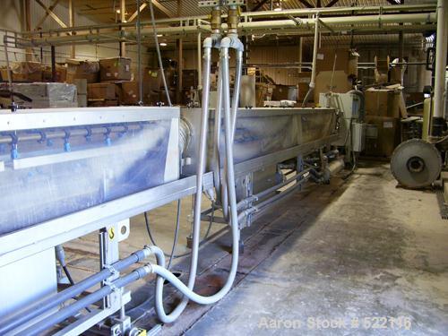 USED: American Maplin model TS-110 counter-rotating twin screw extruder. 110 mm screw diameter. Unit vented and equipped with X800 barrel and T/C screws, double compression. Unit driven by a 125 Vect...