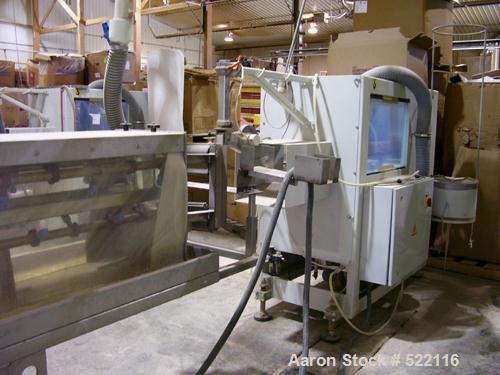 USED: American Maplin model TS-110 counter-rotating twin screw extruder. 110 mm screw diameter. Unit vented and equipped with X800 barrel and T/C screws, double compression. Unit driven by a 125 Vect...