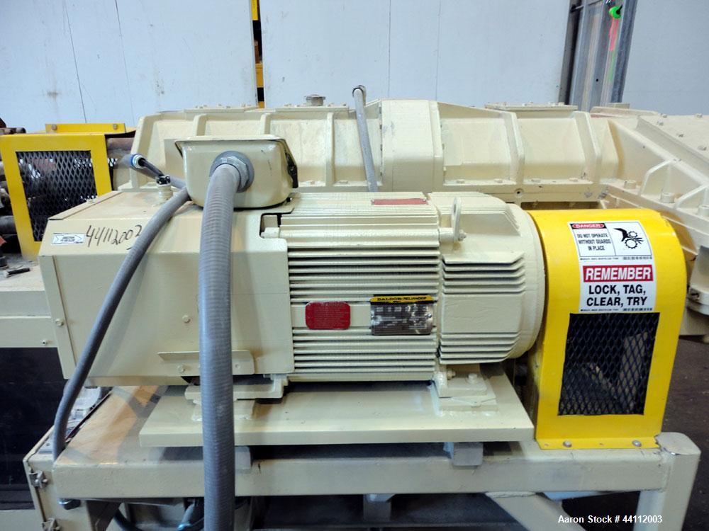 Used American Maplan 88mm Counter-Rotating Twin Screw Extruder, Model TS-88. Approximate 24 to 1 L/D ratio. (10) barrel zones, (1) section top vented, Electrically heated, liquid cooled. (2) Intermes...