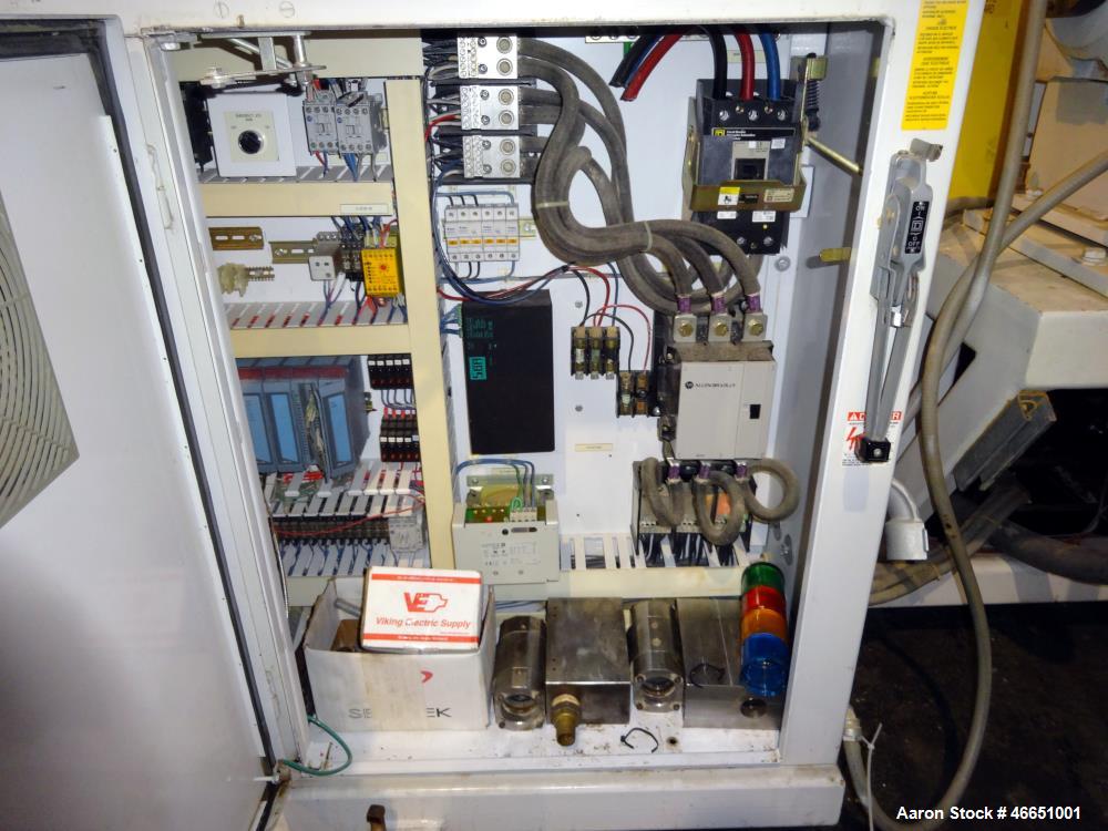 Used American Maplan 92mm Counter-Rotating Twin Screw Extruder, Model TS-92. Approximate 26 to 1 L/D ratio. 5 Zone barrel, (1) section top vented. Electrically heated, liquid cooled with pump, tank, ...