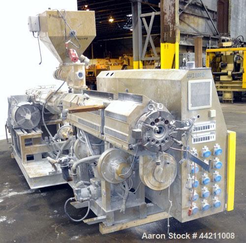 Used Amut 92mm Counter Rotating Twin Screw Extruder, Model BA 92 NOVEL/22